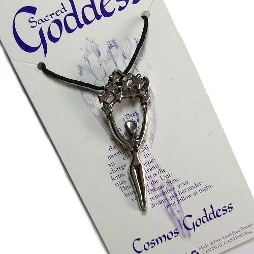 Vista 2 de Creative Ventures Jewelry The Cosmos - Diosa de peltre con cordón