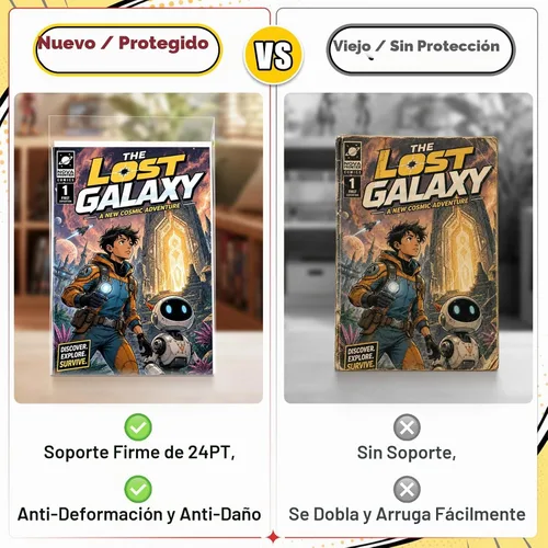 Vista 4 de KKU 200 bolsas y tableros de cómics, bolsas y tableros de cómics transparentes sin ácidos, almacenamiento de cómics para cómics