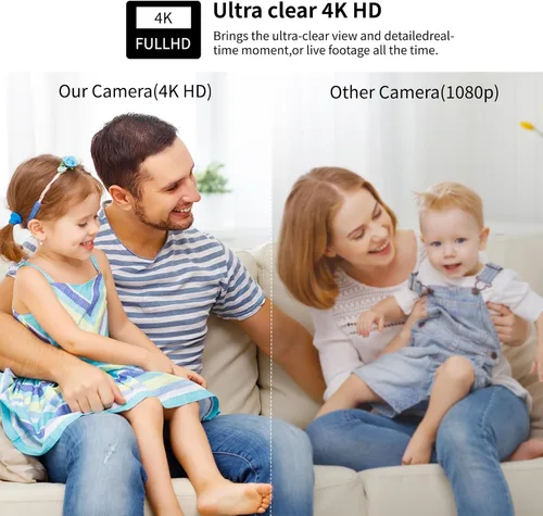 Vista 3 de Mini cámara de seguridad 4K WiFi cámara inalámbrica pequeña inteligente portátil HD cámara de niñera con detección de movimiento en la nube