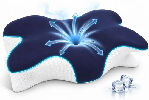 Vista 8 de Almohada ergonómica de espuma viscoelástica cervical, contorno de Gris