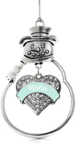 Vista 217 de Inspired Silver - Big Sis - Adorno de Navidad plateado - Adorno de árbol de Navidad con dije de corazón con circonita cúbica - Decoración colgante