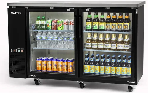 Vista 14 de PEAKCOLD - Enfriador comercial de barra trasera de 36 pulgadas, 1 puerta, puerta de cristal, color negro