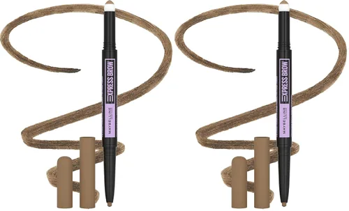 Vista 15 de Maybelline Express Brow 2 en 1 lápiz y maquillaje de cejas en polvo, rubio claro, 1 unidad