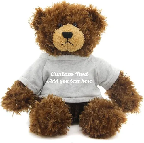 Vista 17 de Oso Brandon de chocolate personalizado – Juguete de peluche personalizado de 12 pulgadas – Regalo perfecto de oso personalizado para graduación, San