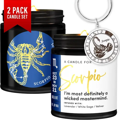 Vista 30 de WAX & WIT Regalos de Acuario para mujeres, vela de Acuario, regalo del zodiaco, regalos de astrología para mujeres, vela del zodiaco, regalo