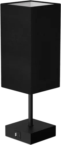 Vista 9 de Lámpara de mesa Sailstar para dormitorio, lámpara de noche táctil de 3 vías regulables, lámpara pequeña con 2 puertos de carga USB C+A, lámparas