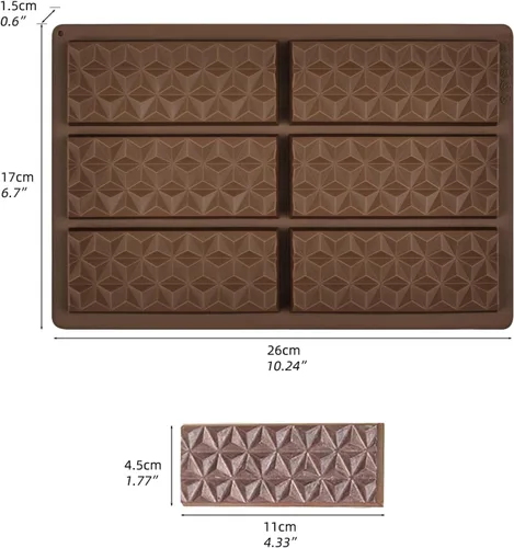 Vista 6 de Moldes de silicona para chocolate, molde de barra de chocolate antiadherente, 3 moldes de silicona de grado alimenticio, adecuado para hacer dulces