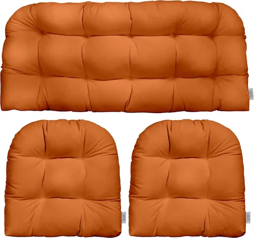 Vista 69 de RSH DECOR: Sunbrella - Juego de 3 cojines de mimbre copetudos 41 x 19 pulgadas y 19 x 19 pulgadas Fabricado con tela de rendimiento Sunbrella