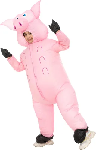 Vista 6 de IHGYT Inflatable Pig Costume Full Body Suit Pink Pig Costumes Air Blow up Suit Party Dress Halloween and Christmas Cosplay