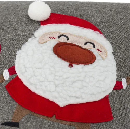 Vista 4 de OiseauVoler Funda de cojín de Navidad de Papá Noel, funda de almohada decorativa para sofá, cama, hogar, decoración de Navidad, 14 x 24 pulgadas