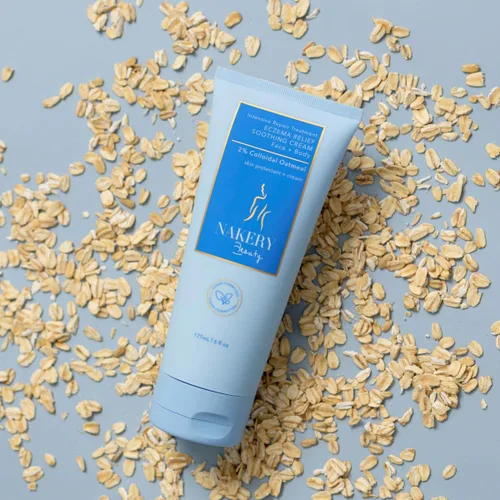 Vista 2 de Nakery Tratamiento de reparación intensiva para aliviar el eccema crema calmante para rostro y cuerpo 2% de avena coloidal Alivio inmediato