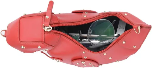 Vista 6 de QZUnique Bolso de hombro de tiburón de dinosaurio para mujer, diseño de animales 3D, con cremallera, bolso cruzado tipo mensajero para niña