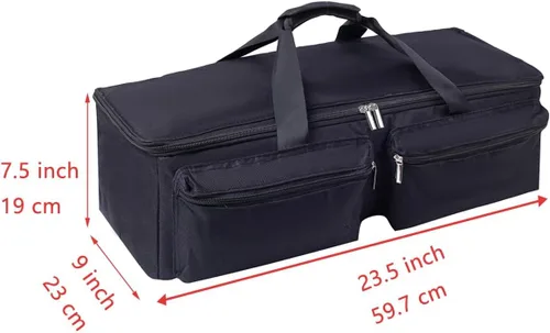 Vista 2 de Bolsa de transporte compatible con Cricut Explore Air y Maker, bolsa impermeable compatible con Cricut Explore Air y suministros (negro, 1 bolsa)