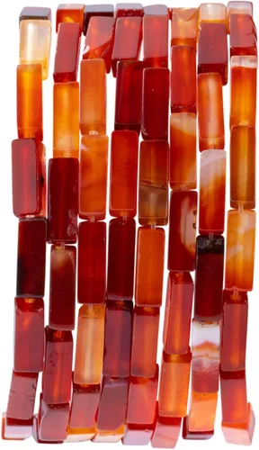 Vista 23 de Cuentas de tubo rectangular de jade africano natural, 0.157 x 0.512 in, 15.0 in/str sueltas semi piedras preciosas para hacer pulseras, collares