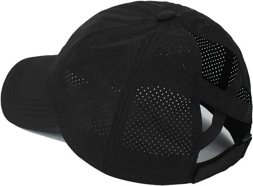 Vista 2 de Koreshion Gorra de béisbol ajustable para mujer, diseño de moño desordenado, de secado rápido