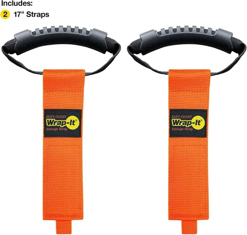Vista 3 de Correas Wrap-It Storage de fácil transporte - 17" (paquete de 2) Naranja Naranja (Blaze Orange)