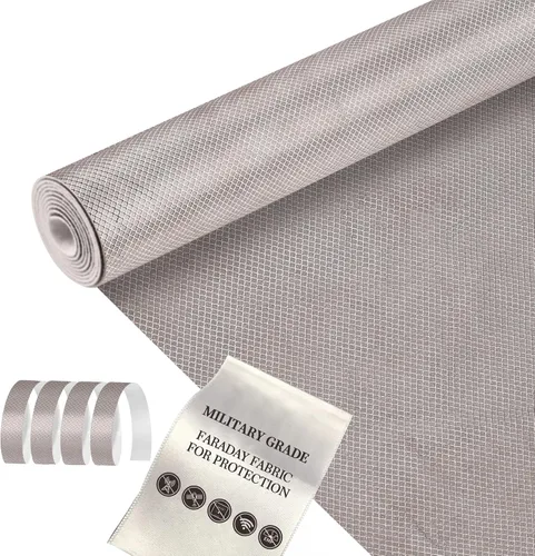 Vista 12 de Vehipa Tela Grado Militar Protección Faraday 19.7" x 43" Tela DIY para Bloqueo Inalámbrico para WiFi, Celular, GPS Tela de escudo inalámbrico DIY