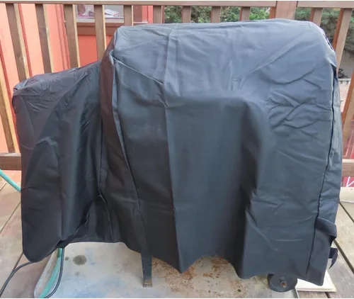 Vista 4 de Cubierta de parrilla 600D para parrillas Traeger Tailgater serie 20 Accesorios de cubierta impermeable para parrilla Traeger 20, Junior, Tailgater