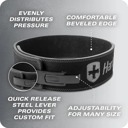 Vista 8 de Heavy Duty 10mm Lever Belt for Powerlifting - IPF Approved, 4" Wide, Adjustable Steel Lever Tensioning, Comfort Fit with Suede Lining, Durable Core