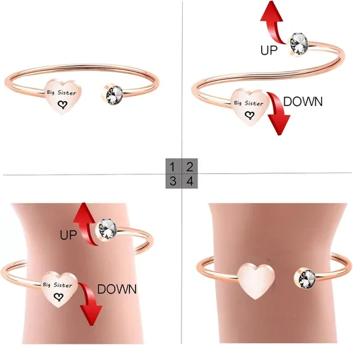Vista 4 de PLITI Big Sis Little Sis Gifts - Pulseras para 2 pulseras de amistad