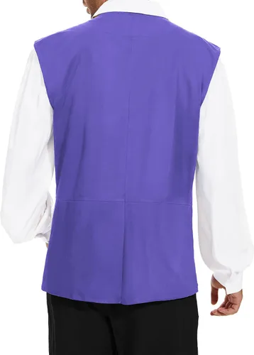 Vista 16 de Zando Chaleco pirata renacentista medieval vikingo para hombre, disfraz de Halloween o cosplay