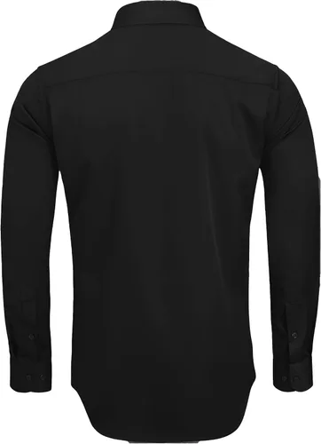 Vista 2 de Alimens & Gentle Camisas de vestir para hombre, de manga larga, sin arrugas, elásticas, formales, con botones, con bolsillo