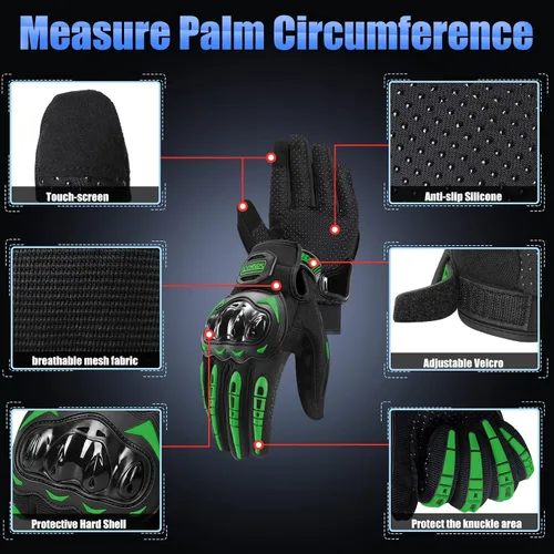 Vista 2 de Guantes de motocicleta con pantalla táctil para hombres y mujeres, guantes de carreras para motocross, BMX, ATV, MTB, ciclismo
