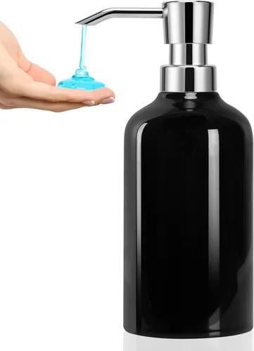 Vista 10 de Baño negro de cerámica del dispensador del jabón, dispensador del jabón de la mano 16.9oz para la cocina, hotel