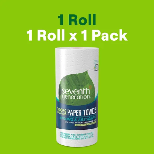 Vista 2 de Seventh Generation Toallas de papel, 100% papel reciclado, 2 capas, 1 rollo (el embalaje puede variar)