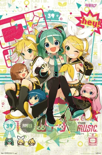 Vista 18 de Hatsune Miku - Póster de pared Hey de 22.4 pulgadas de largo x 14.7 pulgadas de ancho, versión enmarcada de madera de granero