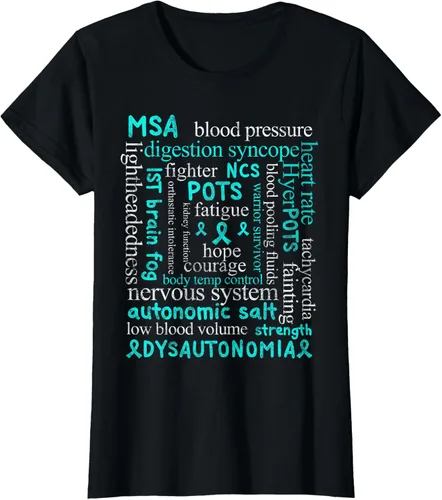 Vista 19 de Autonomic Disorders Teal Ribbon Camiseta para pacientes