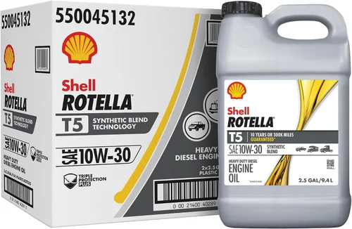 Vista 13 de Shell Rotella Aceite de motor diesel T5 Synthetic Blend 10W-30, 1 galón
