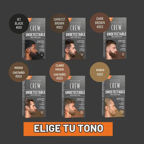 Vista 8 de American Crew Undetectable - Tinte para el cabello para hombre, negro, 1 001 negro