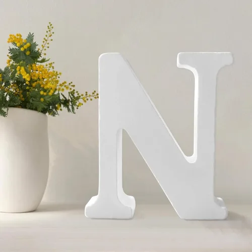 Vista 16 de Letras de madera de 4.3 pulgadas, letras blancas de madera sin terminar para injerto, letras de madera para decoración de pared, letras pie