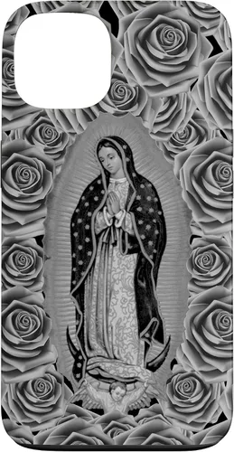 Vista 7 de Funda para iPhone 14 Pro Max Our Lady Virgen De Guadalupe Virgen María Floral