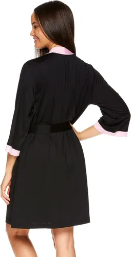 Vista 5 de bebe Conjunto de pijama de camisón y bata corta para mujer, pijamas a juego para mujer