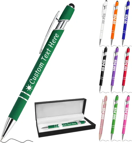 Vista 106 de Bolígrafos personalizados a granel 10 con nombre, grabados con punta de lápiz, bolígrafos de bola personalizados de escritura suave, regalos