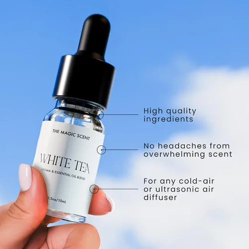 Vista 3 de The Magic Scent Aceite difusor de té blanco – Aromas de lujo para hotel y hogar – Difusor de aromas de aceite para el hogar diseñado para su uso