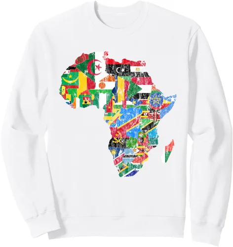 Vista 7 de Banderas africanas, silueta africana, mapa de África, sudadera del orgullo africano, Negro, S