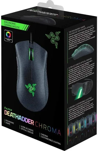 Vista 3 de Razer DeathAdder Chroma - Mouse ergonómico multicolor para juegos, sensor de 10,000 ppp, agarre cómodo, el mouse para juegos más popular del mundo