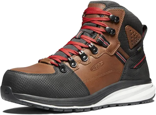 Vista 7 de KEEN Utility Botas de trabajo de almacén Red Hook impermeables para hombre de media altura con punta compuesta Gris acero/cobalto brillante