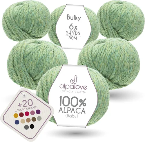 Vista 16 de Set de Lana Abultada (6 x 50 g) Súper Suave de Alpaca Bebé para Tejer Antracita 300 Metros