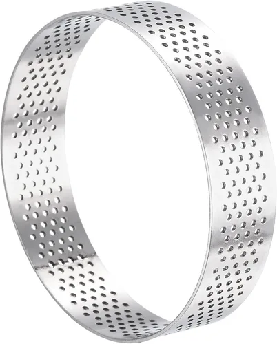 Vista 7 de uxcell Anillos pequeños de acero inoxidable para tartas, anillo perforado para mousse, para hornear cocina, resistente al calor, 3.5 pulgadas