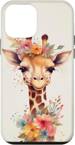 Vista 16 de Cute Giraffe with Flowers Giraffe Floral Case for iPhone 17