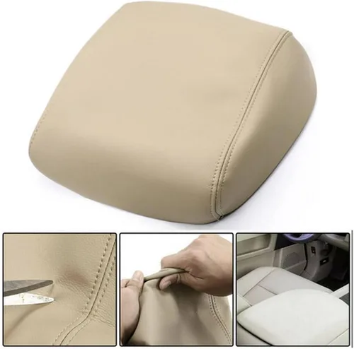 Vista 4 de Priprilod Funda de repuesto de cuero beige tostado para reposabrazos de consola central compatible con Honda Pilot 2009 2010 2011 2012 2013 2014