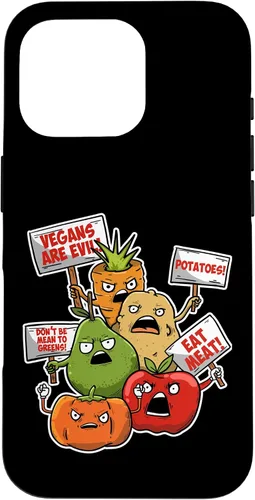 Vista 20 de iPhone 16 Veggie Protest Funny Sayings Vegetable Puns Vegan Jokes Gift Case