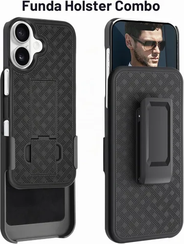 Vista 7 de Fingic Funda para iPhone 17, iPhone 17 con clip para cinturón, carcasa delgada combinada con funda giratoria de soporte, resistente a prueba