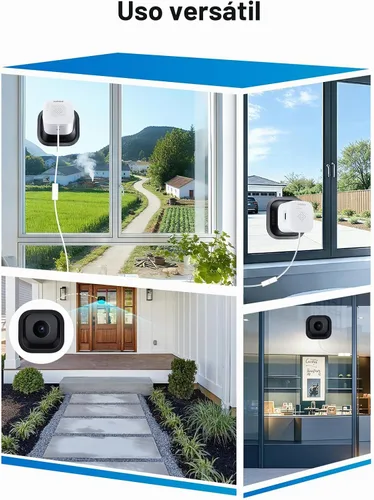 Vista 2 de Outinput Cámara de ventana sin taladro de 3MP 2K para seguridad del hogar, cámara de vigilancia de 2.4G y 5GHz con montaje en ángulo de visión