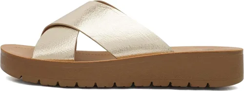 Vista 8 de Soda LUCY ~ Sandalias de plataforma plana con tiras cruzadas y puntera abierta para mujer, estilo deslizante de moda Todo negro