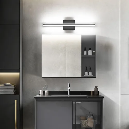 Vista 2 de SOLFART Luces de tocador de baño sobre espejo 14W 60 cm Luz de baño moderna negra 6000K ND